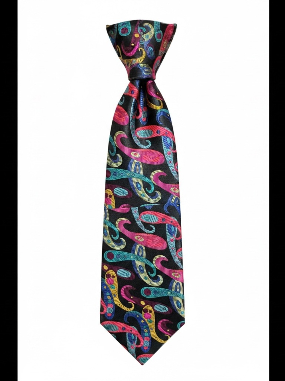 Van Buck Limited Edition Paisley Pattern Men's Tie - Black Base